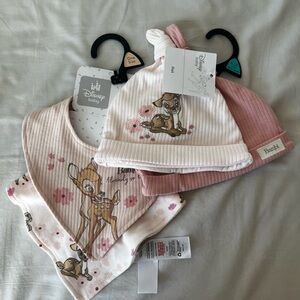 Disney Baby Pink and Cream Bambi Hat Set